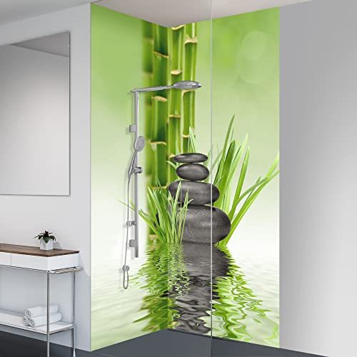 yourplate Duschrückwände mit individueller Größe (2 Rückwände – Premium Matt – bsspa200) – Duschrückwand Alu mit Feuchtigkeitsschutz – Rückwand Dusche zur einfachen Montage