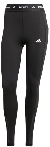 adidas Damen TECHFIT Stash Pocket Full Length Leggings, Black, L