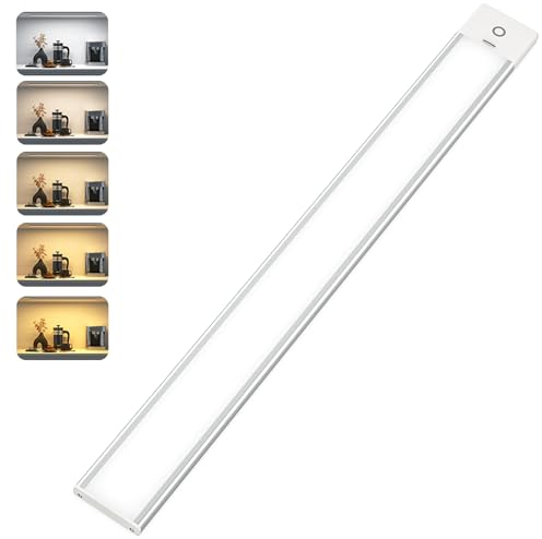 SIBI LIGHTING Unterbauleuchte Küche LED, 40cm Dimmbar Lichtleiste 5 Farbtemperatur Schrankbeleuchtung, LED Leiste Ultra Dünn 7mm, Unterbaulicht 8W, 370lm