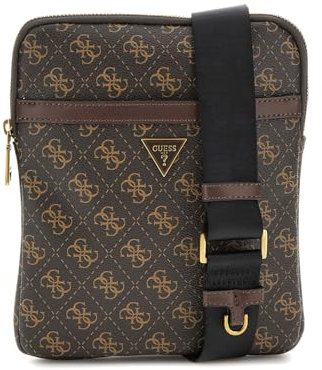 GUESS Vezzola Smart Crossbody Flat Bag Brown/Ochre