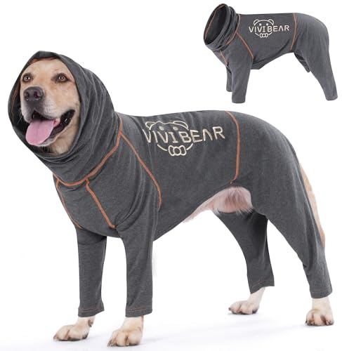 TOPSOSO Chaleco de Recuperación para Perros Mono de Cuerpo Entero Protección de Heridas Flexible Body Perro Post Cirugía Confort Cremalleras Transpirable Traje de Recuperación para Perros(Gris M)