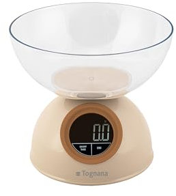Tognana Iridea, Bilancia da Cucina Digitale 5 kg plastica, Champagne