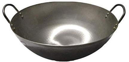 OQHAIR Padella Antiaderente Wok Leggera E Grande per Uso Domestico Padella Antiaderente Grande Padella Fornello A Gas Fornello A Doppie Orecchie Fondo Tondo,55cm (60cm)