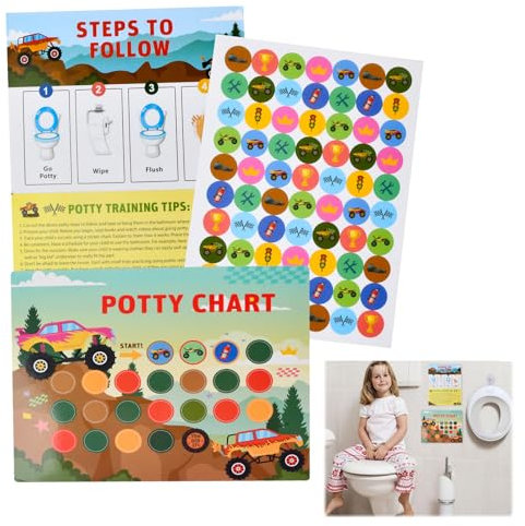 Potty Training Chart, 10 Stück Belohnungstafel Töpfchen Kinder, Belohnungstafel Set für Kinder, Töpfchentraining-Diagramm mit Aufkleber, Belohnungstabellen für das Verhalten von Kindern (Dinosaurier)