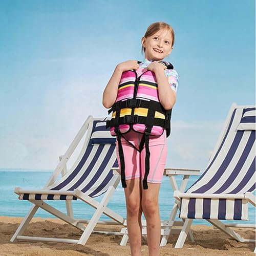 LUIVZD Swim Jacket - Kids Swim Vest,Children Swimming Jackets,Children's Swimming Float Jacket Neoprene Swimsuit, for Boys and Girls from 20kg-60kg(Pink,M)