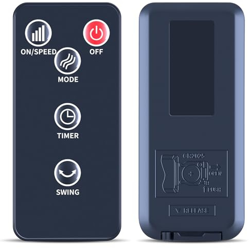 Replacement Fan Remote Control Compatible with Uthfy 30 Oscillating Bladeless Tower Fan 03 & 001 (Black)