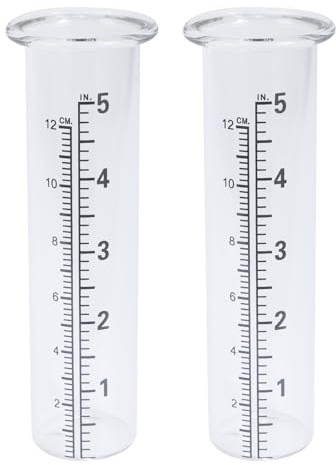 Uqezagpa 2.2cm Diameter Rain Gauges With Glass Tube Easy To Read Scale In Both Inch And Millimeters Rain Gauges Outdoor Drip Irrigation Garden Irrigation
