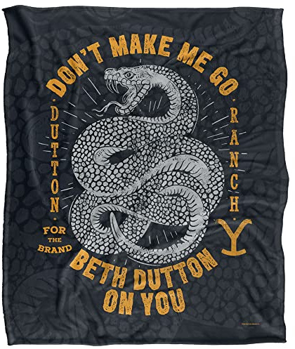 Yellowstone Beth Dutton Snake Silky Touch Super Soft Throw Blanket 152 X 127 cm, White