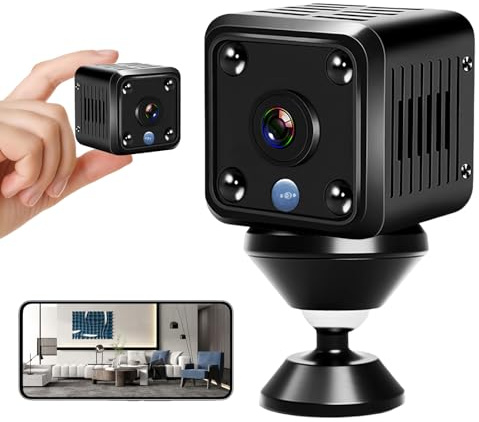 BORDEAG Mini Caméra, Mini Caméra de Surveillance, Caméra de Surveillance Intérieure, Caméra Surveillance Intérieure 1080p, Caméras de Surveillance HD Avec Détecteur de Mouvement Vision Nocturne Pour