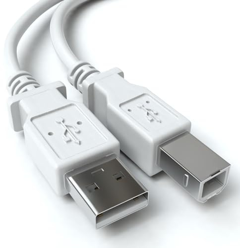 CABLEPELADO Cavo stampante USB 2.0 Tipo A a Tipo B | Compatibile con HP, Epson, Canon, Brother, Lexmark, Scanner, Disco Rigido, Fotografia Digitale | Beige | 1 Metro