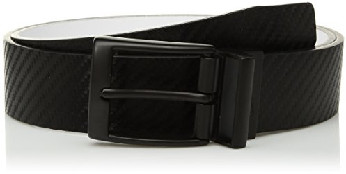 Nike Men's CARBON FIBER-TEXTURE REVERSIBLE BELT Accessory, black/white, 36