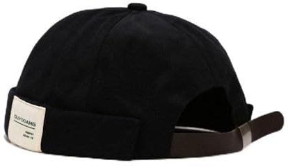 WQZYY&ASDCD Barett Cap Baskenmütze Schirmmütze Melonenhut Weiblich Retro Einfaches Buchstabe Tuch Logo Vermieterhut Männlich Yuppiehut Barett-Schwarz_Verstellbar