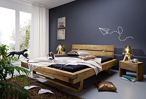 möbelando Balkenbett Bettgestell Ehebett Doppelbett Massivholbett Bett Long Beach II 140x200 cm