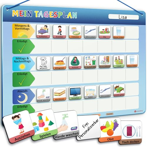 LIKARTO Routine Planer Kinder, Montessori Aufgabenplaner & Magnettafel