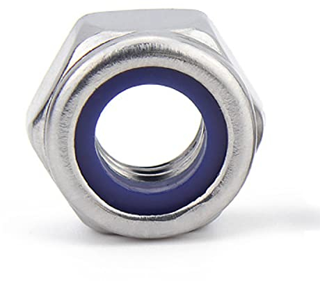 POKAR Écrou a Sertir Hexagonal Acier Écrou de Blocage Contre-Ecrou Boulon Visserie Écrou de Sécurité Autofreiné, 50 Pièces M8