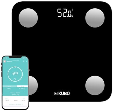 Kubo - Báscula inteligente - 13 Análisis Diferentes - Registro de Hasta 10 Usuarios - Aplicación Compatible con iOS o Android