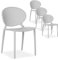 Homestyle4u 2472, Gartenstuhl Kunststoff stapelbar Grau 4er Set wetterfest Gartenmöbel Stühle modern