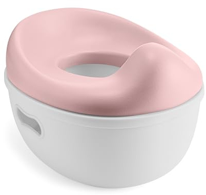 Kikkaboo vasino 3 in 1 trio, sedile per WC, sgabello, basamento antiscivolo, colorazione:rosa