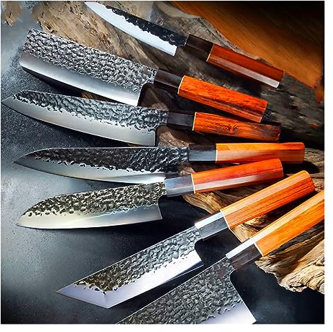 LIUJOU Couteau de Chef japonais 90Cr18MoV, couteau à Sushi for saumon, trancheur de filet de poisson, ensemble de couteaux Santoku