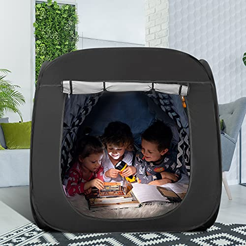Ovshnrr Tente Sensorielle, Tente Enfant Occultante Tente Pop Up Enfant Interieur pour l'éducation spéciale avec Travel Carry Bag (carré)
