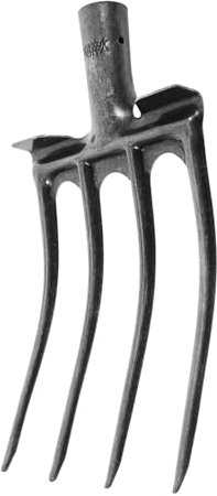 SUPVOX Horquilla De Acero De Cuatro Dientes para Jardinería y Agricultura, Cabezal De Repuesto 35 Mm, Herramienta Versátil para Aflojamiento y Volteo De Suelo, Uso Establos y Cultivo