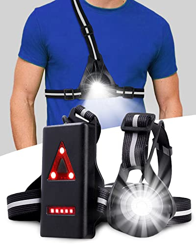 Lorrtta Running Lights for Runners,Running Torch 7 LEDs Lamp Beads Strong Light,Chest Light Suitable for Outdoor Sports Dog Walking Jogging Night Fishing Camping and Emergency