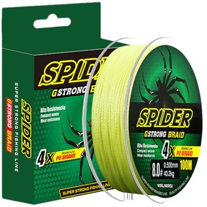 Dewireaey Fil De Pêche Tressé - 4 TresséFil 100m, Résistant À l'abrasion, Résistant À La Décoloration, Fil Tressé PE, FilPêches en Eau Salée, Fils De Pêches en Eau Douce, Fils De Pêche Au Bar