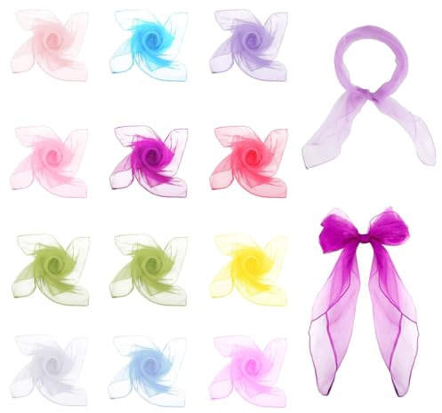 THQAE 12 Pcs Foulard Jonglage, 60 x 60 cm Danse, Foulard Sensoriel Bebe, Couleur Écharpes de Jonglage pour Jongler, Danse, Magie, Spectacles d'enfants