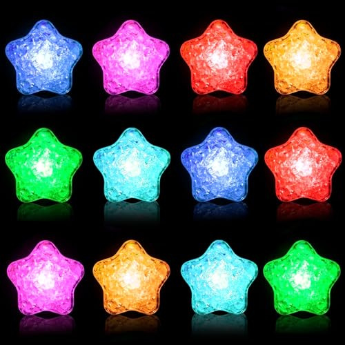 12 Piezas Juguetes Bañera Bebe, Juguetes Sensoriales, Estrella Led, Juguetes Baño Bebe, Luminosos para Niños