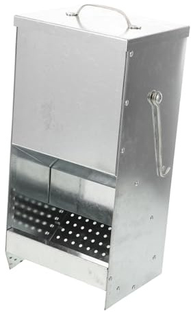 POPETPOP 22oz Mangiatoia in Metallo Per Conigli e Furetti Con Coperchio Magnetico e Ganci Doppia Faccia Da Adatta Per Gabbie Interne Ed Esterne Mangiatoia Per Piccoli Animali Con Rastrellie