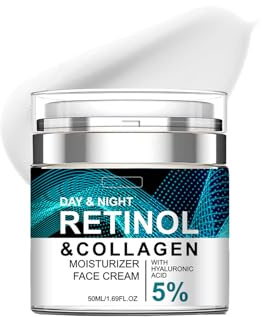 Fortschrittlich Retinol Creme Gesicht -Anti Falten Gesicht mit Hyaluron & Kollagen, Feuchtigkeitscreme für trockene Haut, Anti Aging Creme für Damen und Herren, Tages- und Nachtpflege gegen Falten