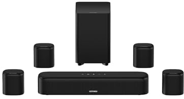 ULTIMEA 7.1ch Sound Bar with Subwoofer, 330W Peak Power, Virtual Surround Sound System for Smart TV, Home Theater Soundbar with 4 Surround Speakers, App Control, Opt/AUX/BT, Aura A40 (2026 Upgraded)