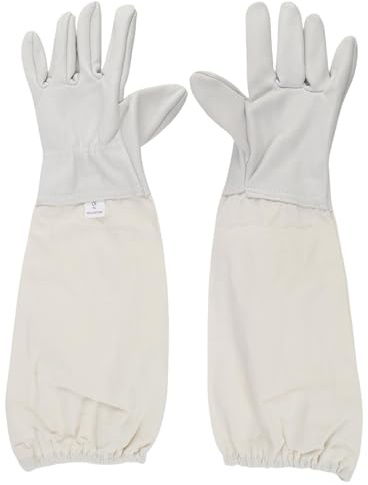 Nexaflow Guanti da apicoltore in pelle di capra con maniche ventilate, guanti protettivi per uomo e donna (XL), accessori per apicoltura resistenti alle forature per giardinaggio