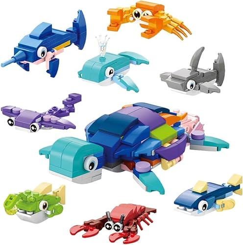 MIFKLMV Mini Bloques de Construcción para Niños, 10 Paquetes de Bloques de Construcción de Animales Pequeños, Juguetes de Construcción Unisex, Premios de Aula, Recompensas, Regalos-A