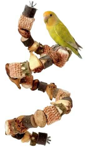 Wood Bird Perches, Natural Wood Bird Perches, Parrot Perch and Budgie Toys | Interactive Parrot Toys, Long Grinding Beak Climbing Stand for Parakeets Macaws Cockatoos and other Small and Medium Parrots