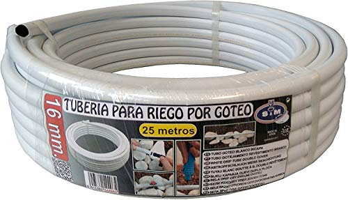 S&M 544965 Tubería de Goteo bicapa 16 mm x 25 Metros, Blanco, 41x41x12 cm