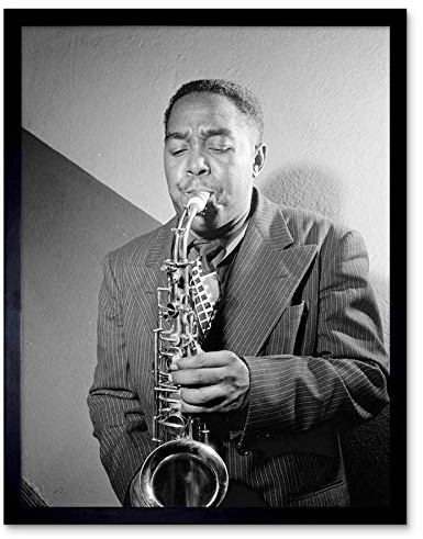 Wee Blue Coo Vintage Portrait Sax Jazz Legend Bird Charlie Parker Art Print Framed Poster Wall Decor 12x16 inch