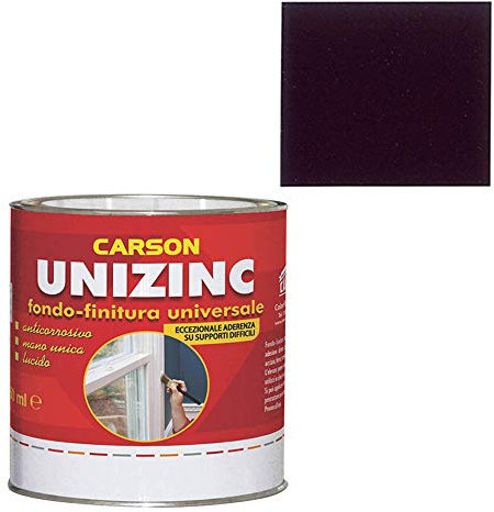 Colorificio Carson Fondo Finitura Vernice Anticorrosiva Mano Unica Per Zinco Ferro Acciaio Alluminio Pvc Rame Metallo 750 Ml (MARRONE RAL 8017)