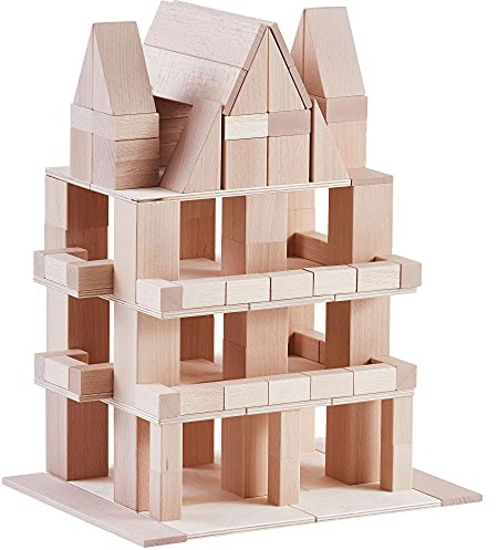 HABA 306251 - Baustein-System Clever-Up! 4.0, Bau- und Entdeckersteine ab 1 Jahr, made in Germany, Beige