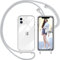 Nupcknn Handykette für iPhone 11 Hülle mit Band,Ultra Dünn Transparent Handyhülle (Abnehmbar Einstellbar) Necklace mit Kordel zum Umhängen Kameraschutz Handy Kette Stossfest Schutzhülle(Hellgrau)