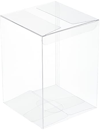 BENECREAT 15 st stora genomskinliga presentförpackningar, rektangel, genomskinliga favoritlådor i PVC, 10 x 10 x 14 cm, för bröllopsfest godis muffins