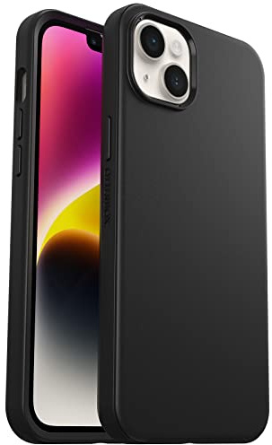 OtterBox iPhone 14 Plus Symmetry Series+ Case - BLACK , ultra-sleek, snaps to MagSafe, raised edges protect camera & screen