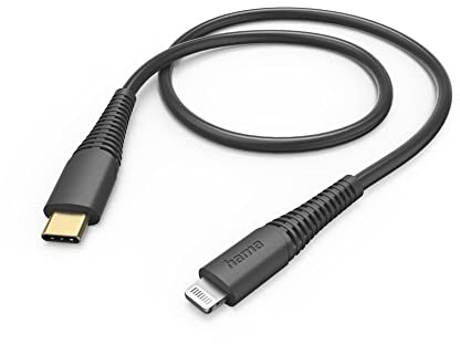 Hama Ladekabel USB C auf Lightning (iPhone Ladekabel, Lightning Kabel, iPhone 14 13 12 11 Pro Max Plus mini SE XS Max XR X 8 7, iPad Pro Air mini, iPod, MFI zertifiziert, vergoldet, 1,5m) schwarz
