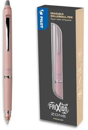 PILOT - Frixion Ball Zone Pink in Gift box - Premium erasable retractable pen with thermosensitive ink - Refillable and ergonomic roller pen - Black ink - Medium tip