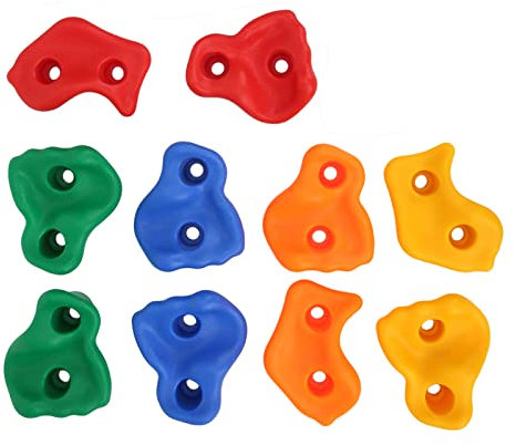 ZenithAur Set di Supporti per Arrampicata su Roccia per Bambini, 10 Pezzi, Set di Supporti da Parete Colorati, Pratica Attrezzatura da Gioco per Interni ed Esterni