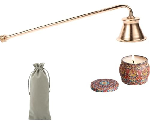 ZXYZLJJD Kerze Snuffer, Kerze Löscher Wick Snuffer Zubehör mit langem Griff Edelstahl Kerze Snuffer für die meisten Kerzen (Golden)