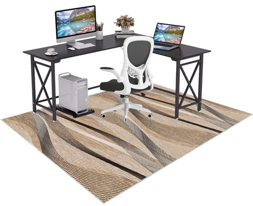 Alfombra Escritorio Suelo Antideslizante Alfombras para Silla de Gaming Oficina Protectors Suelo Silla Ruedas Silla de Ordenador Alfombras Sillas Ruedas Protectora para Suelos Duros 160 x 180 cm