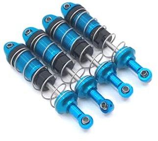 Rc Parts Accessories For HuangBo ZP1001 ZP1002 ZP1003 ZP1004 1/10 Metal External For Spring Shock Absorber RC Car Parts And Accessories Upgrades Replacement(Blue)