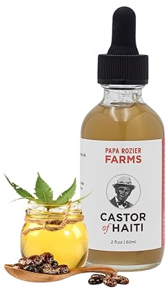 Papa Rozier Farms Pure Organic Castor Oil for Hair Growth, Skin Moisturizer, Grow Eyelashes, Eyebrows and Nails Treatment, 2 Fluid Ounces, Pack of 1