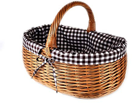 MyBer® Shoppingkorg rottingkorg flätad flätad korg 52/37/21 (40) cm stabil bärkorg av vide K1-004-G-SWB